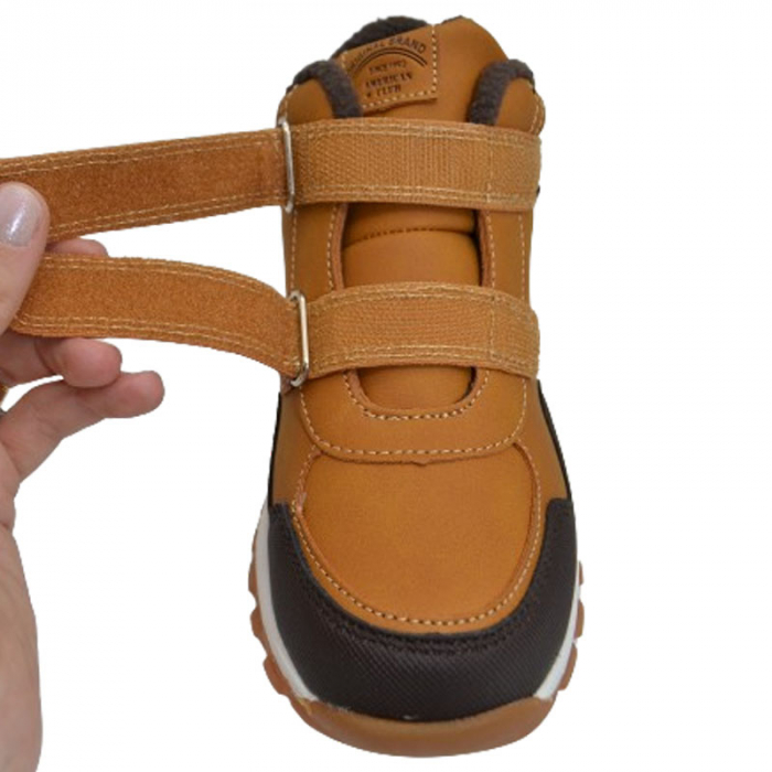 Ghete imblanite Outdoor pentru baieti American Club ES137/23-M, Maro [3]