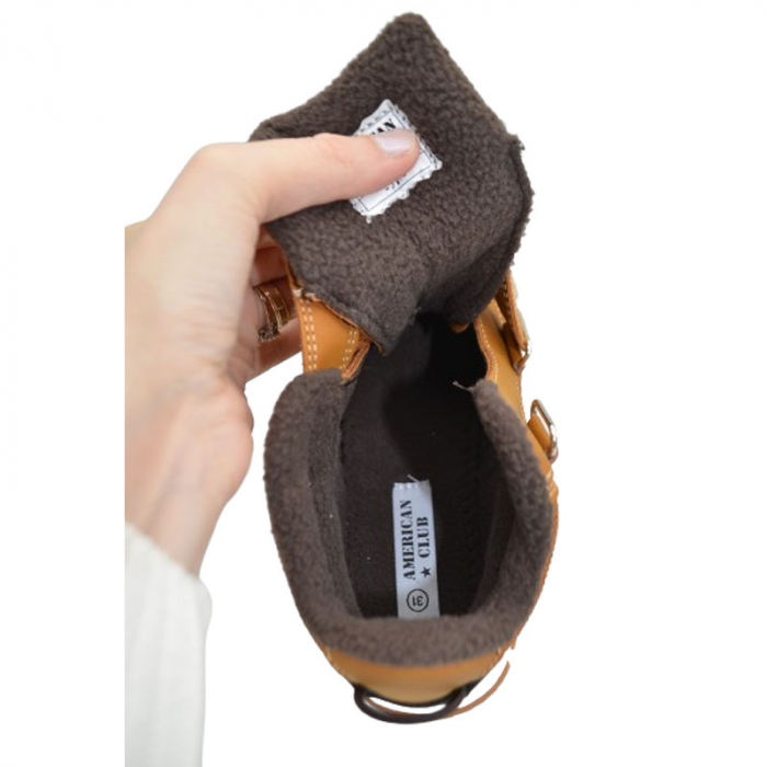 Ghete imblanite Outdoor pentru baieti American Club ES137/23-M, Maro [4]