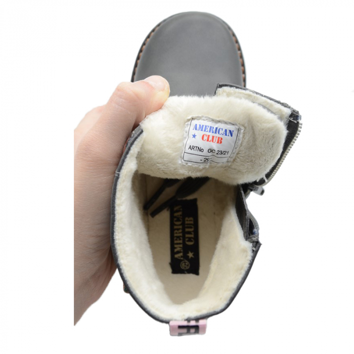 Ghete imblanite pentru fete American Club GC 23/21-B-25, Gri [4]