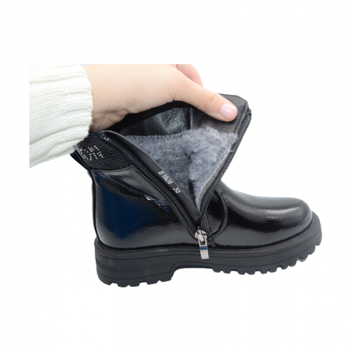 Cizme imblanite pentru fete Bessky B1828-3B, Negru [4]