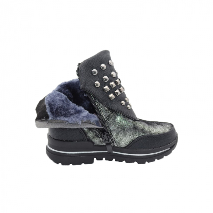 Cizme imblanite pentru fete Bessky ML70152-1-33, Negru [3]