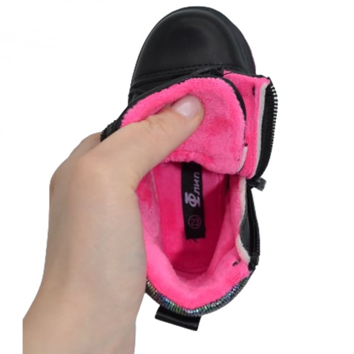 Ghete imblanite pentru fete Bi&Ki F-0186-B, Negru [4]