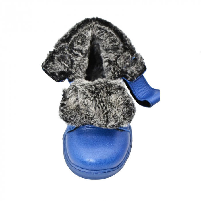 Ghete imblanite din piele pentru baieti Small Foot PBSF-02, Albastru [3]