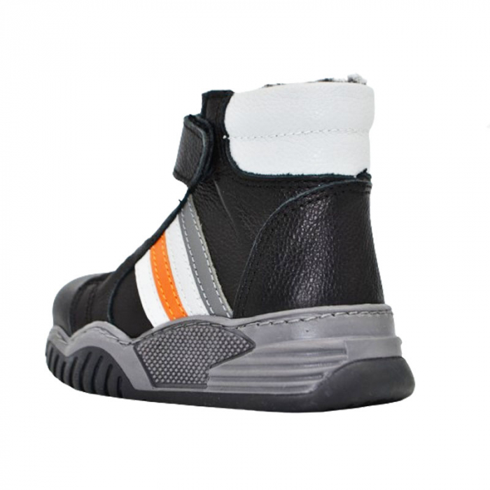 Ghete imblanite din piele pentru baieti Small Foot PBSF-03, Negru [3]