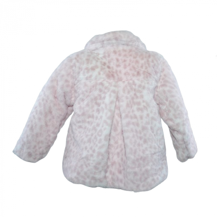 Palton din blana artificiala cu imprimeu animal print pentru fete Mini Junior 2351, Roz [3]