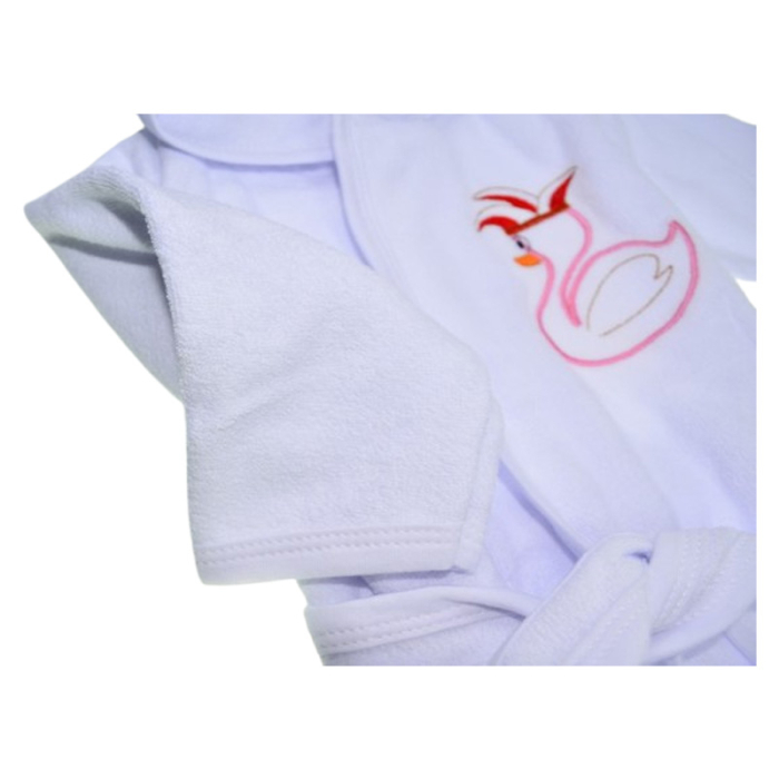 Halat de baie, din bumbac, pentru copii, Mini Junior H1511L-1, Alb [3]