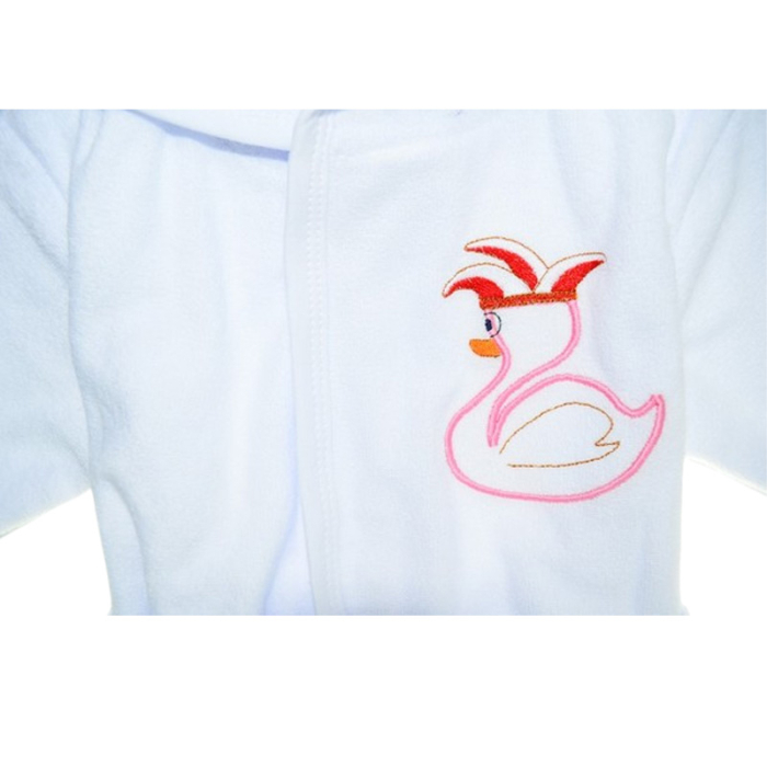 Halat de baie, din bumbac, pentru copii, Mini Junior H1511L-1, Alb [2]