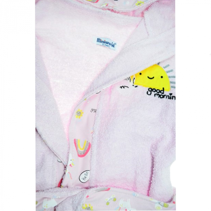 Halat de baie pentru fete Mini Junior HLTMJ-1, Roz [3]