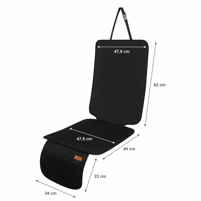 Husa protectie bancheta auto, material impermeabil, anti alunecare Akuku A0675, Negru [4]