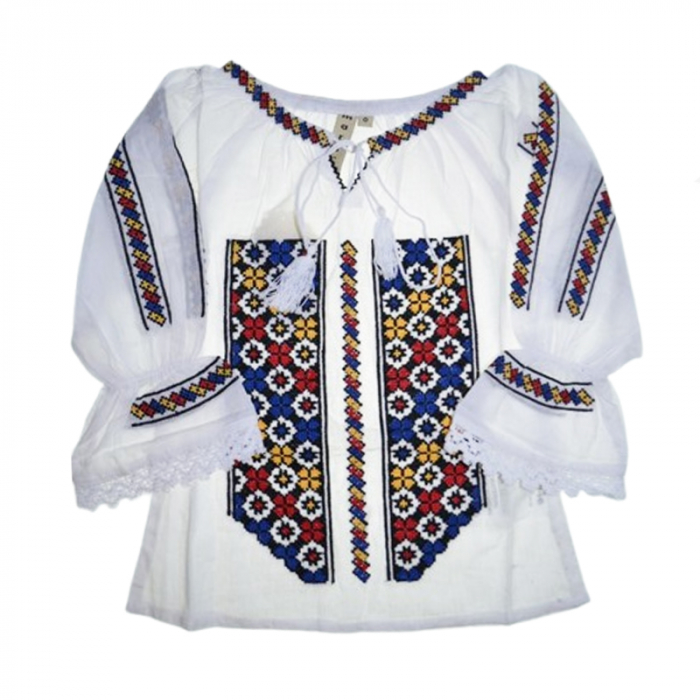 Ie traditionala cu maneca lunga pentru fete Mini Junior IE-MJ11, Alb [1]