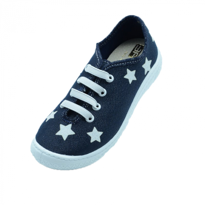 Tenisi din panza pentru fete 3F F3-3-31, Bleumarin [2]