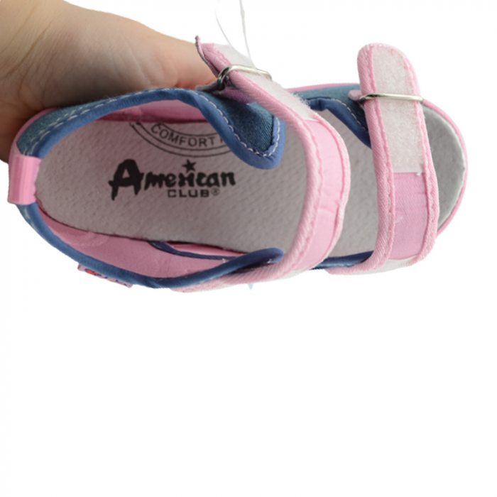 Sandale din panza pentru fete American Club 302-2017-23, Roz [3]