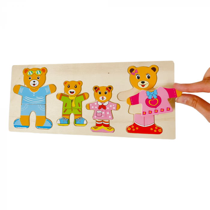 Joc de potrivire - Familia ursuletilor simpatici, puzzle din lemn, 72 piese, WD5025 [2]