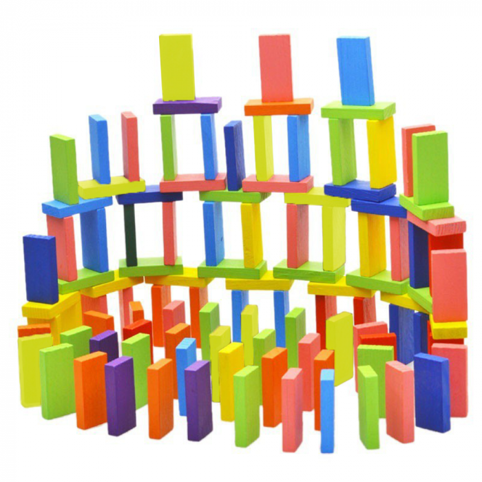 Joc Domino cu 123 de piese colorate din lemn, 3+ ani, WD1507 [2]