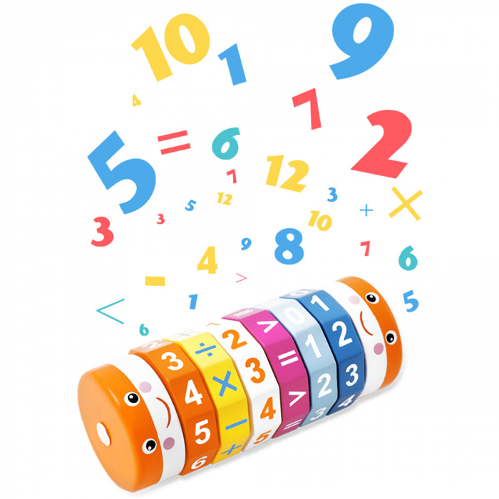 Joc educativ cilindru aritmetic din lemn - Operatiuni Matematice, WD 9527 [1]