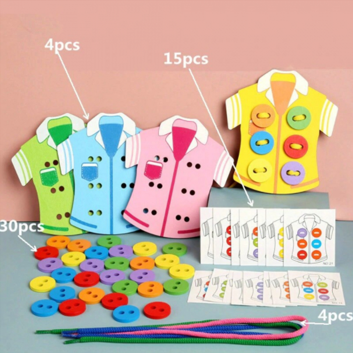 Joc Montessori, de snuruit nasturii pe camasa, WD 7026 [2]