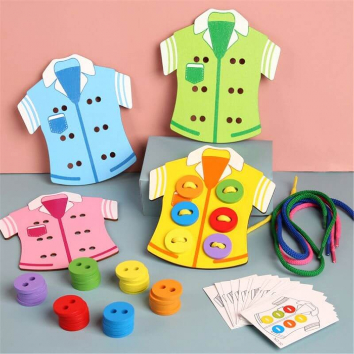 Joc Montessori, de snuruit nasturii pe camasa, WD 7026 [5]