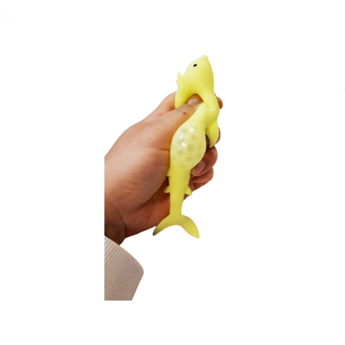 Jucarie interactiva antistres rechin pentru copii Midex 614640G, Galben [2]