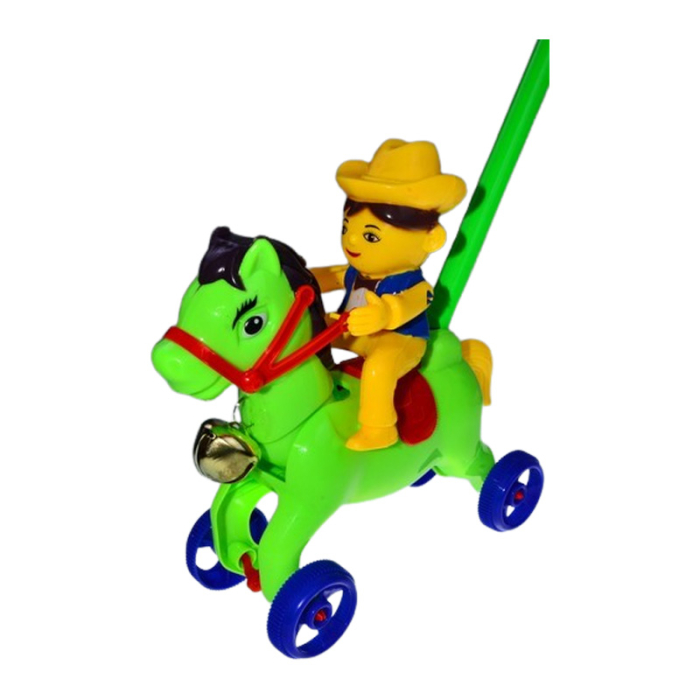 Jucarie de impins pentru copii, calaret, Mini Junior 2011CV, Verde [3]