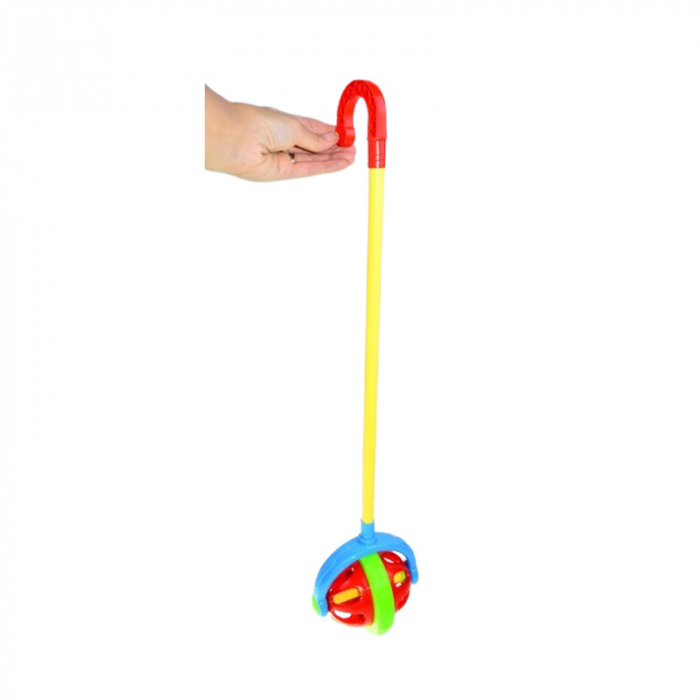 Jucarie de impins pentru copii, minge, Mini Junior PL1517, Multicolor [2]