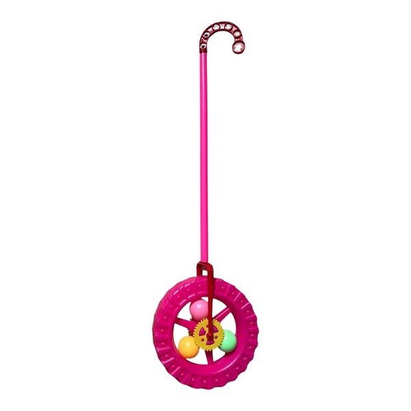 Jucarie de impins pentru copii, roata, Mini Junior 0207R, Roz [1]