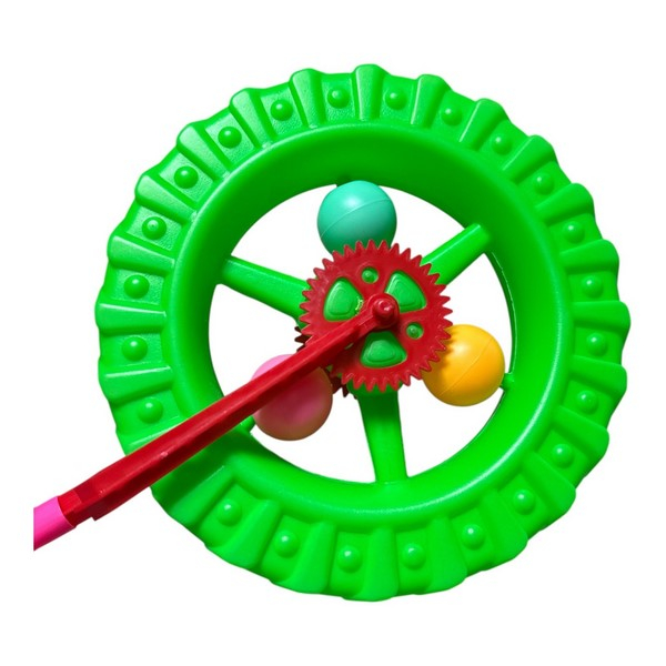 Jucarie de impins pentru copii, roata, Mini Junior 0207V, Verde [4]