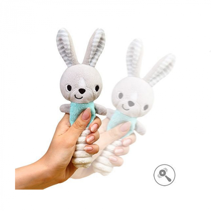 Jucarie de plus chitaitoare Iepuras BabyOno 1496, Multicolor [3]