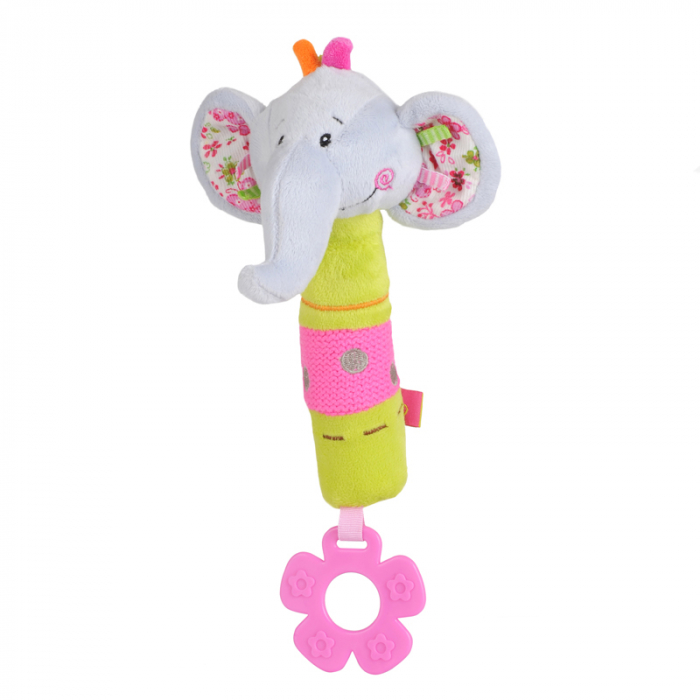 Jucarie de plus chitaitoare Elefant BabyOno 1193, Multicolor [1]