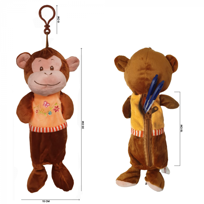 Jucarie de plus tip breloc, cu spatiu depozitare, 35 cm, Maimuta, WJ6113-B [3]