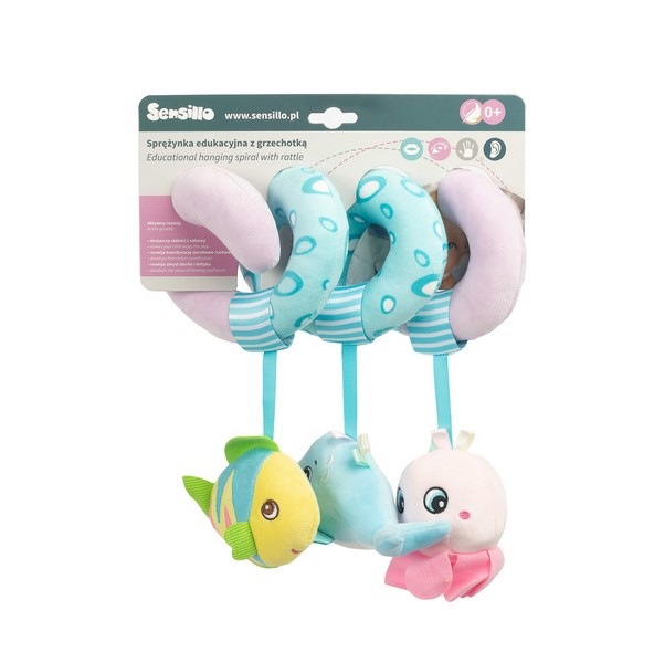 Jucarie din plus, spirala, zornaitoare pestisori, pentru carucior, Sensillo 388304, Albastru [2]