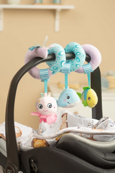 Jucarie din plus, spirala, zornaitoare pestisori, pentru carucior, Sensillo 388304, Albastru [3]