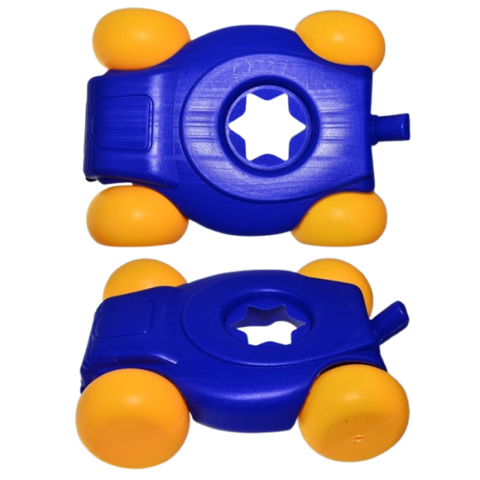 Jucarie educativa, 2 in 1, ratusca de impins si cu 8 cercuri de stivuit, 35 x 17 cm, Mini Junior RI2011M, Multicolor [5]