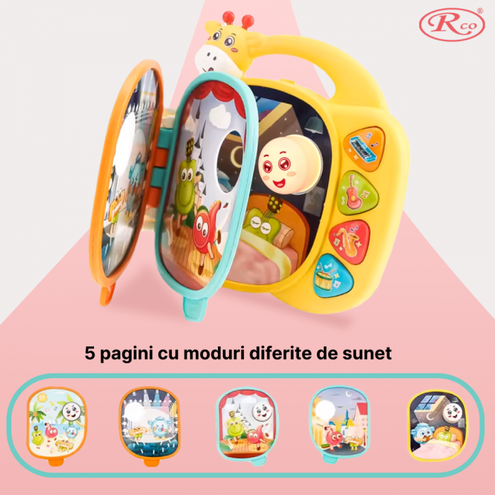 Jucarie Educativa, Carticica cu melodii si sunete, 18x17x4 cm, +12 luni, WW7030 [3]