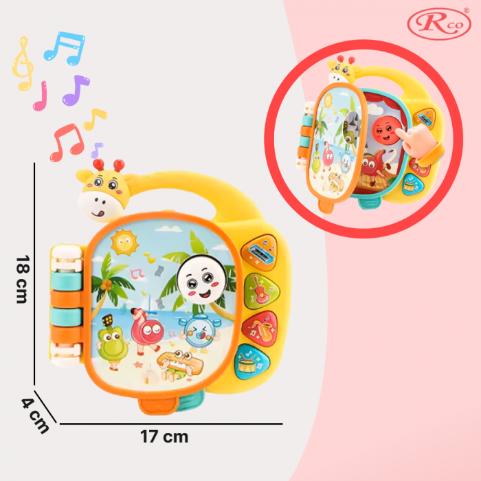 Jucarie Educativa, Carticica cu melodii si sunete, 18x17x4 cm, +12 luni, WW7030 [5]