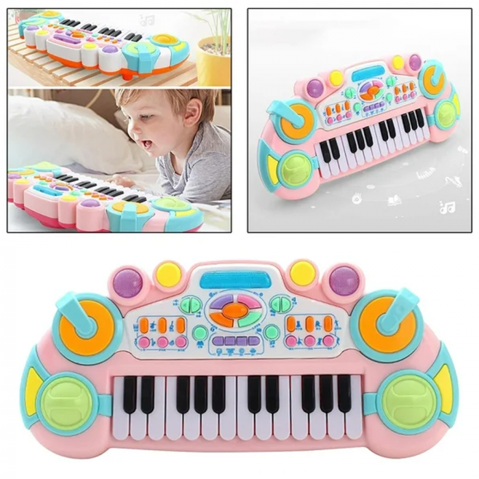 Jucarie interactiva mini pianina cu 24 de taste, luminite multicolore si functie de inregistrare, 35 x 15 cm,+3ani, MZ1010 [3]