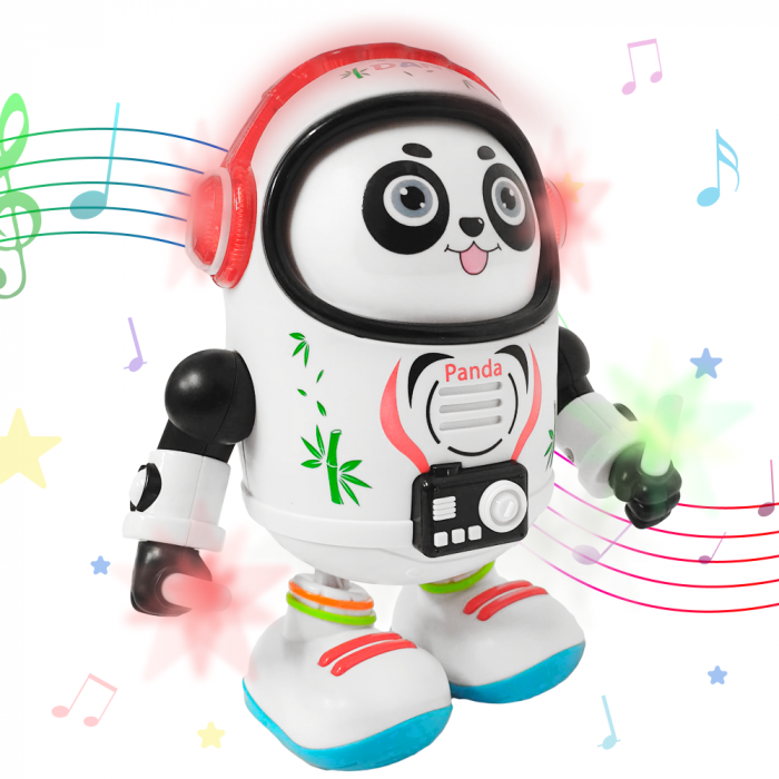 Jucarie Interactiva muzicala, cu lumini multicolore, Ursulet Panda Cosmonaut, 19x15 cm, 3+ ani, WP4030 [1]