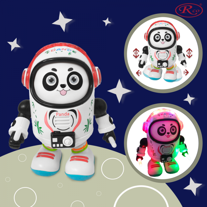 Jucarie Interactiva muzicala, cu lumini multicolore, Ursulet Panda Cosmonaut, 19x15 cm, 3+ ani, WP4030 [3]