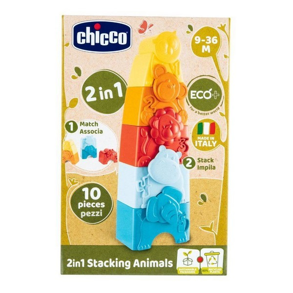 Jucarie interactiva 2 in 1, puzzle si turn cu animale, pentru copii, 9-36 luni, Chicco, 164905, Multicolor [7]