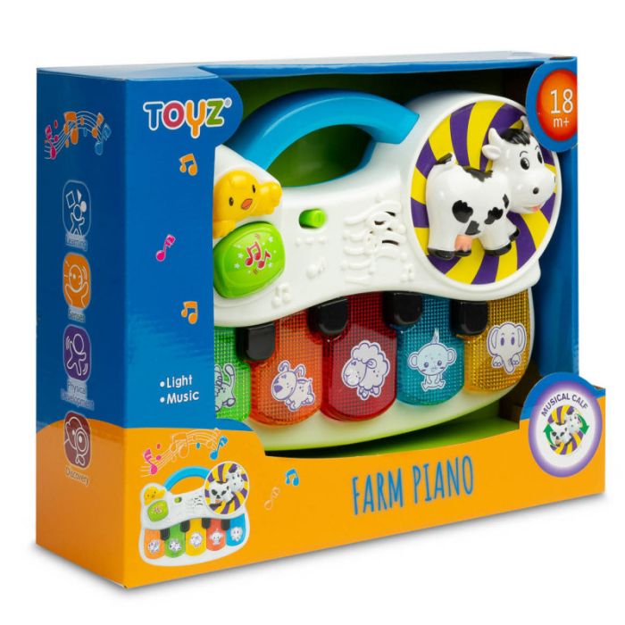 Jucarie educationala pian Piamo Farm Toyz 393186, Multicolor [4]