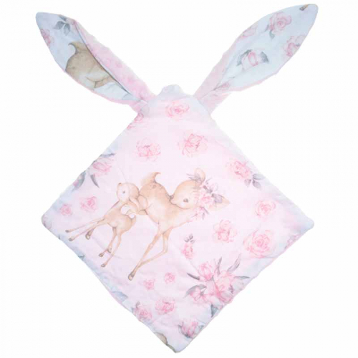 Jucarie senzoriala Iepuras 30 x 30 cm pentru fete MimiNu 430693-4, Roz [1]