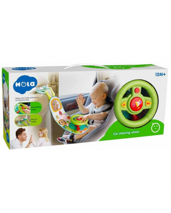 Jucarie volan interactiv pentru copii Hola WW5091, Verde [2]