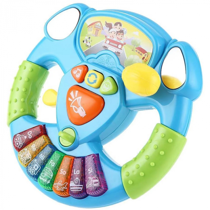 Jucarie volan interactiv pentru copii RCO Steering Wheel 119397,Albastru [2]