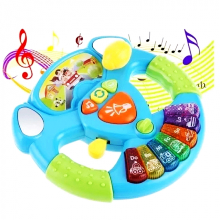 Jucarie volan interactiv pentru copii RCO Steering Wheel 119397,Albastru [3]