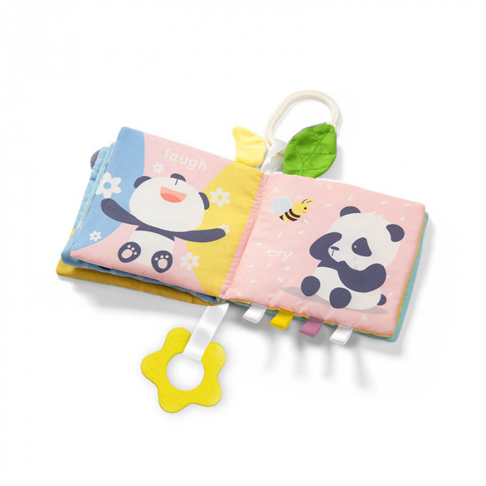 Jucarie zornaitoare tip carte pentru bebelusi 12 x 12 cm BabyOno 541, Multicolor [5]