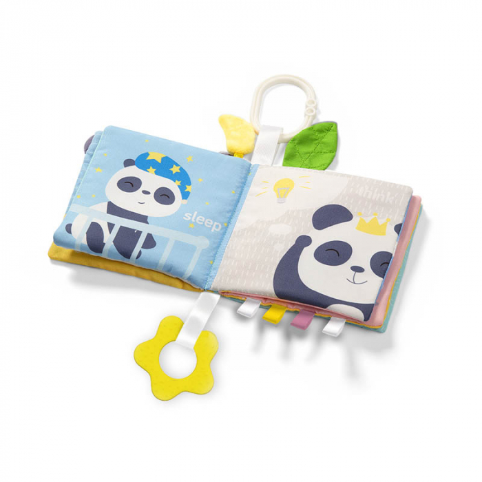 Jucarie zornaitoare tip carte pentru bebelusi 12 x 12 cm BabyOno 541, Multicolor [4]