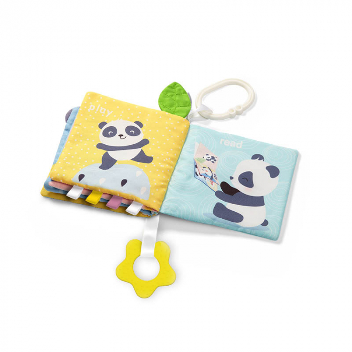 Jucarie zornaitoare tip carte pentru bebelusi 12 x 12 cm BabyOno 541, Multicolor [6]