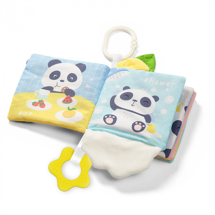 Jucarie zornaitoare tip carte pentru bebelusi 12 x 12 cm BabyOno 541, Multicolor [3]