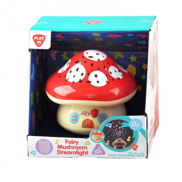 Lampa de veghe cu proiector in forma de ciuperca PlayGo 1702, Crem [2]