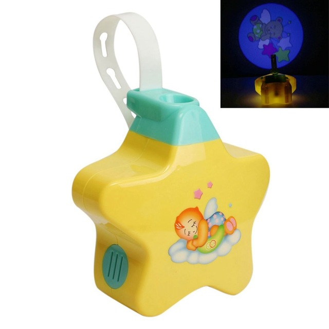 Lampa de veghe muzicala cu proiector BabyMix TT-01910372G, Galben [2]