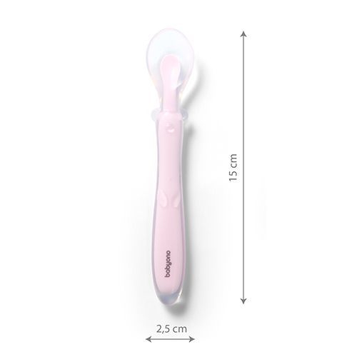 Lingurita flexibila din silicon pentru bebelusi BabyOno 785/03, Roz [3]